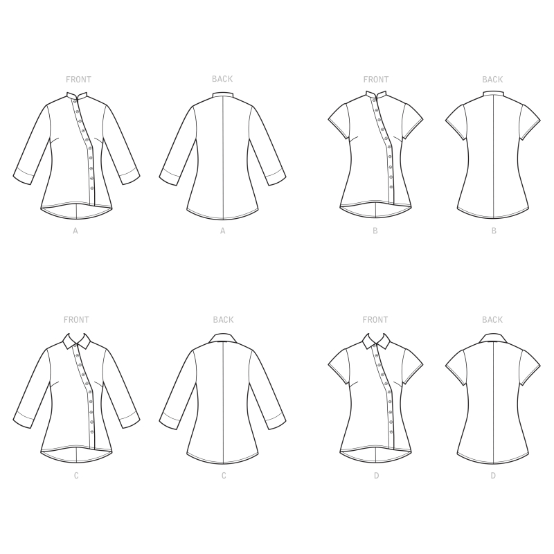 Patron Simplicity 9106.AA - Chemisier femme Mao et boutonnière diagonale