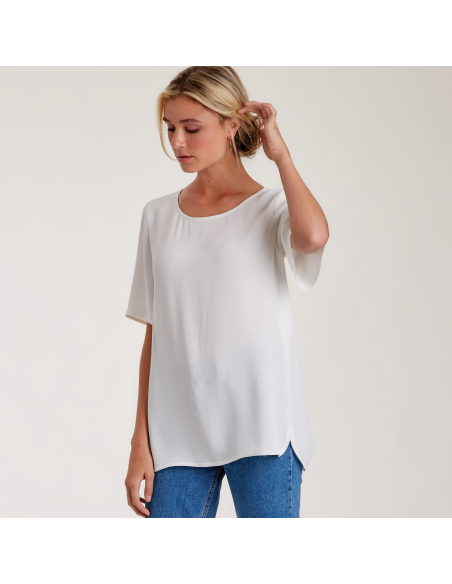 Patron Simplicity 9107.A - Blouse femme droite dos à plis plats