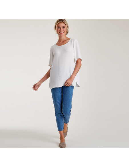Patron Simplicity 9107.A - Blouse femme droite dos à plis plats