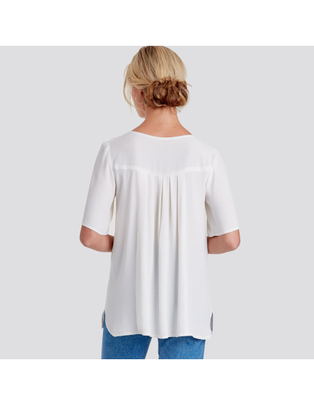 Patron Simplicity 9107.A - Blouse femme droite dos à plis plats