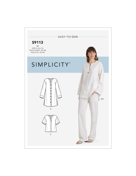 Patron Simplicity 9113.U5 - Ensemble boho femme Tunique & pantalon