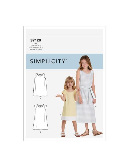 Patron Simplicity 9120.K5 - Robe fille chasuble