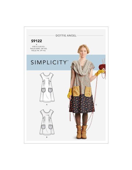 Patron Simplicity 9122.A - Tunique et robe femme 'granny chic'