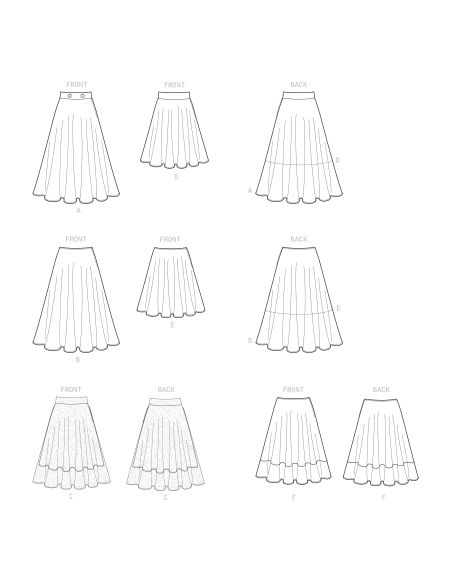 Patron Simplicity 9123.H5 - Jupe à godets femme évasée