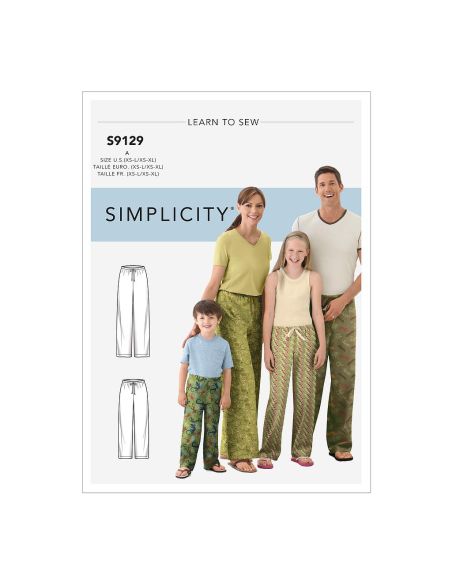 Patron Simplicity 9129.A - Pantalon de pyjama famille