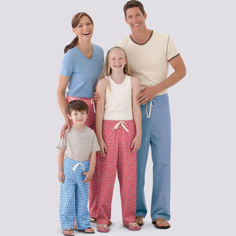 Patron Simplicity 9132.A - Pantalon de Pyjama pour toute la famille