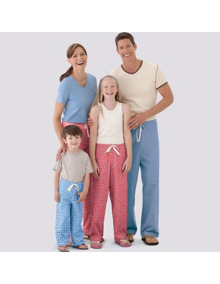 Patron Simplicity 9132.A - Pantalon de Pyjama pour toute la famille