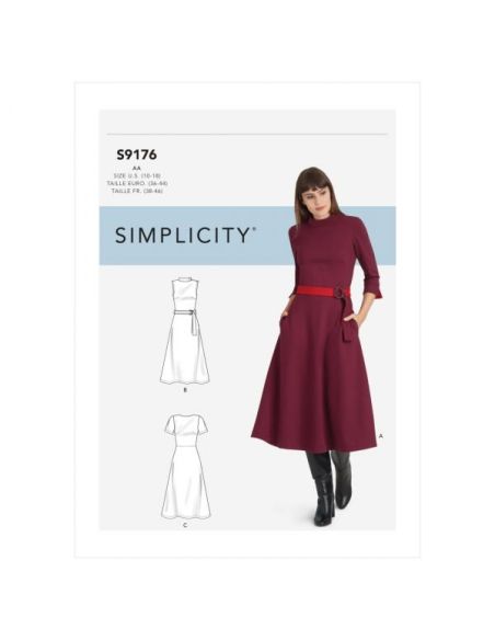 Patron Simplicity 9176.AA - Robe avec haut ajusté et bas évasé