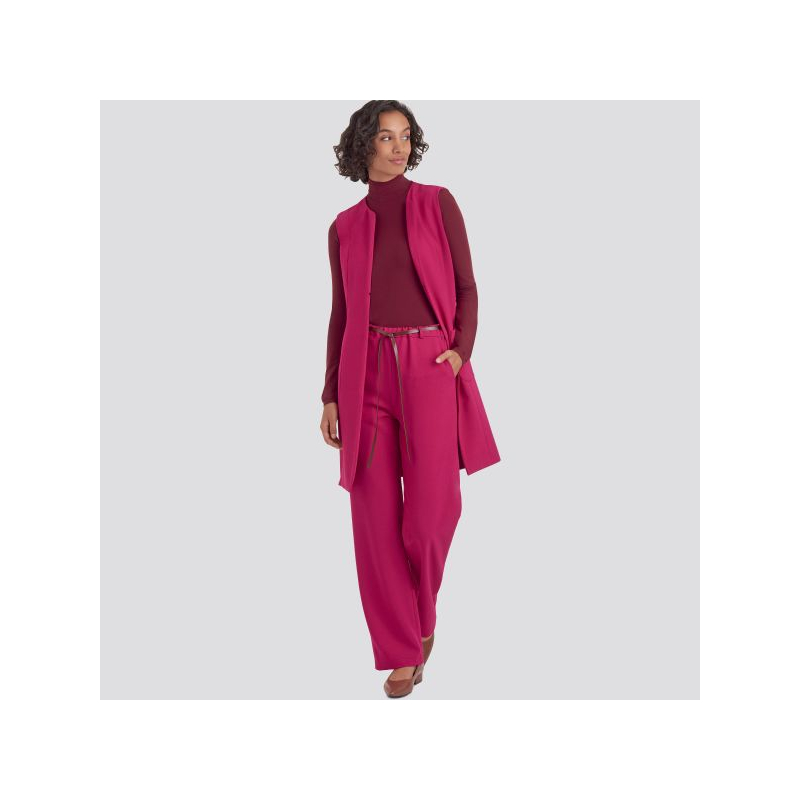 Patron Simplicity 9184.AA - Ensemble Veste sans manche et Pantalon droit