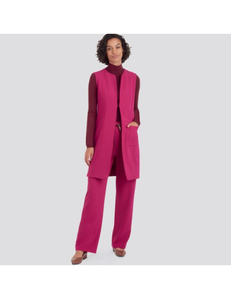 Patron Simplicity 9184.BB - Ensemble Veste sans manche et Pantalon droit
