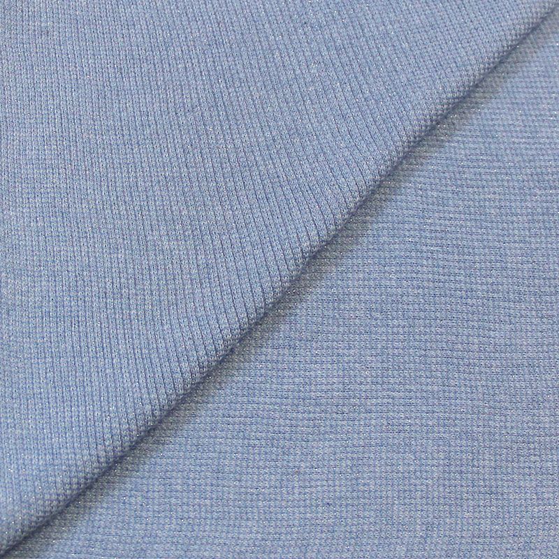 Maille chaussette tubulaire - Bleu lurex argent