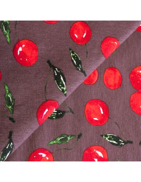 Molleton non gratté (French terry) - Cerise