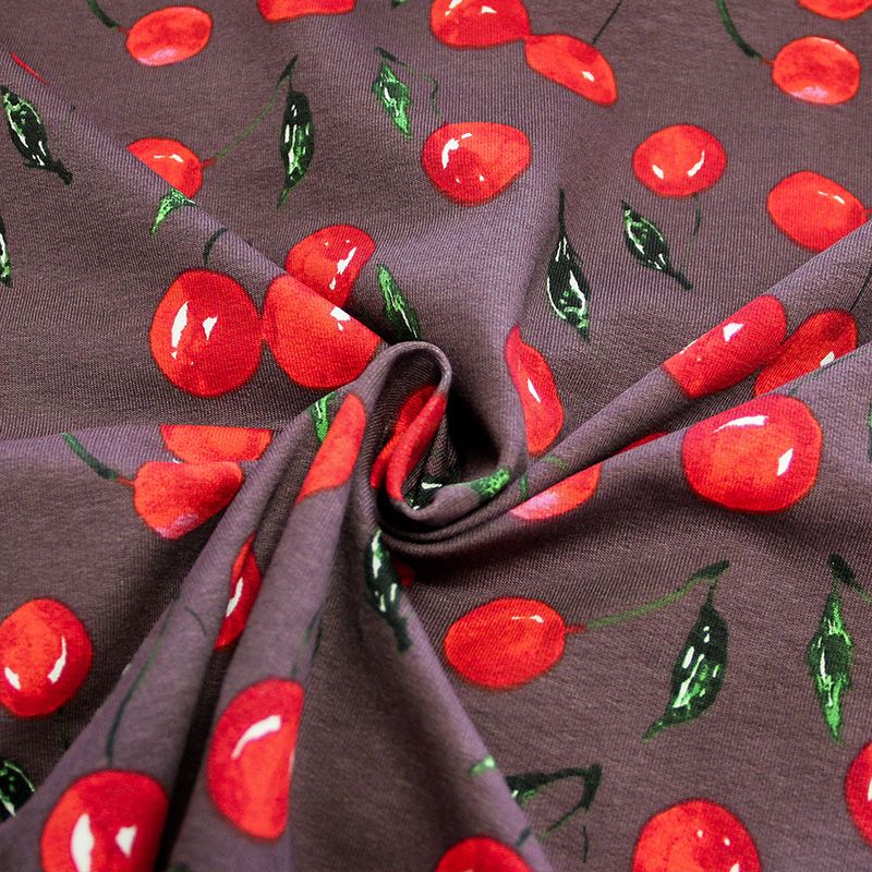 Molleton non gratté (French terry) - Cerise