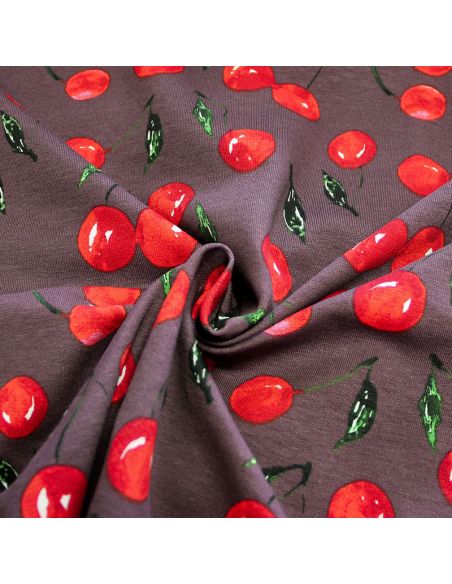 Molleton non gratté (French terry) - Cerise