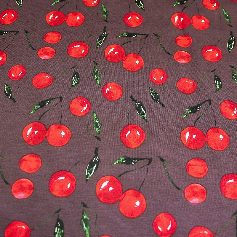 Molleton non gratté (French terry) - Cerise