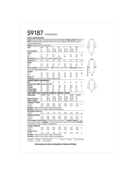 Patron Simplicity 9187.A - Ensemble Veste sans manche et Pantalon droit