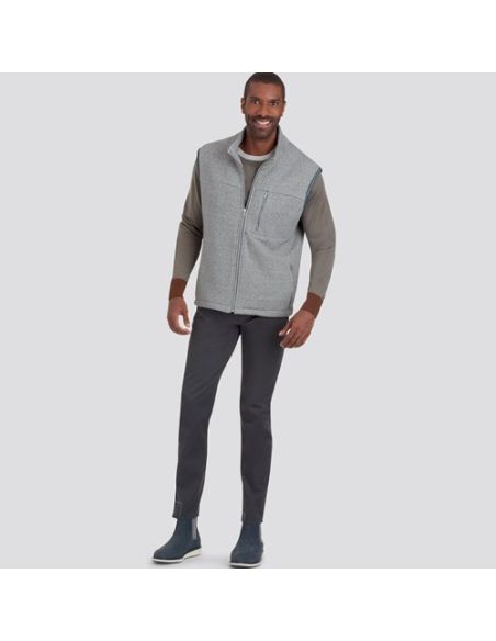 Patron Simplicity 9191.A - Blouson Homme et Bodywarmer zippé à col droit