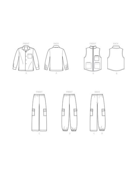 Patron Simplicity 9201.K5 - Ensemble Enfant Garçon, Veste, chemise et pantalon