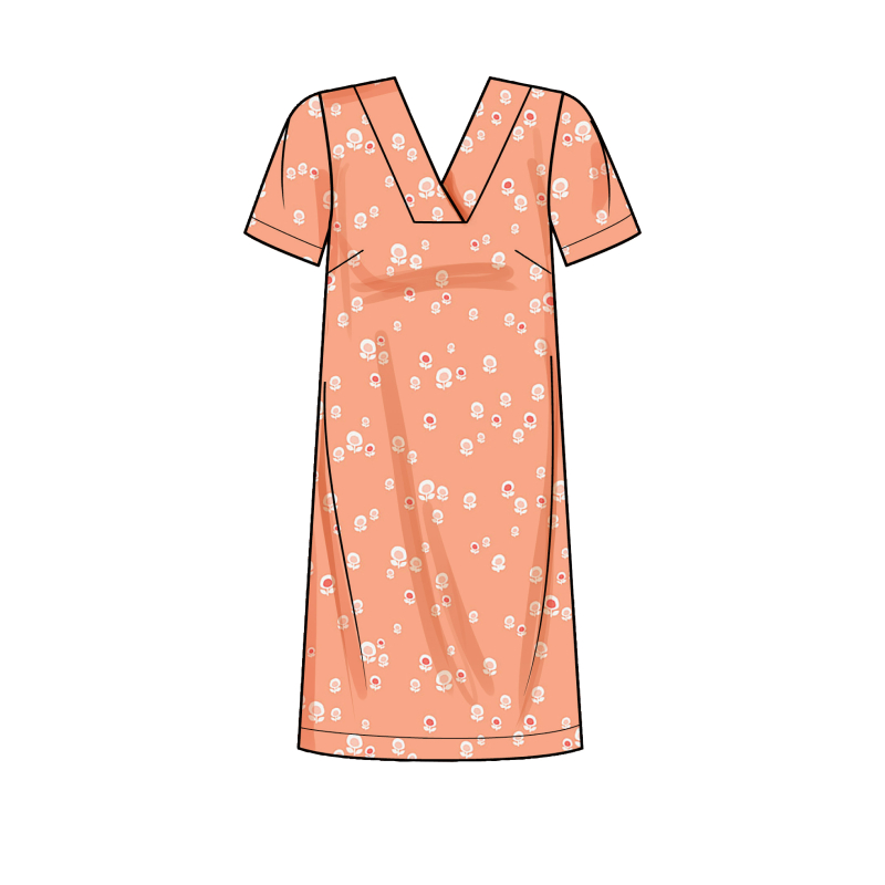 Patron Simplicity 9262.U5 - Robe droite, décolleté V