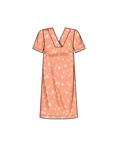 Patron Simplicity 9262.U5 - Robe droite, décolleté V