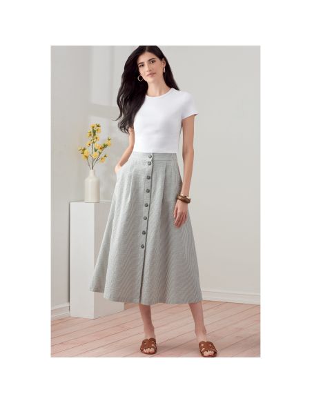 Patron Simplicity 9267.H5 - Jupe évasée, boutonnage devant