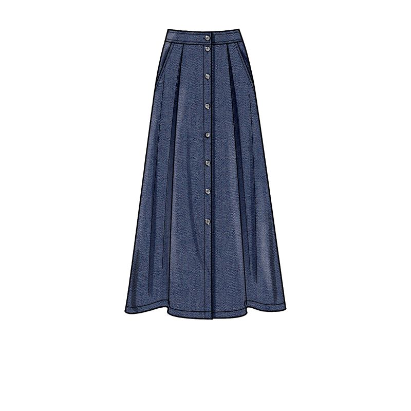 Patron Simplicity 9267.H5 - Jupe évasée, boutonnage devant