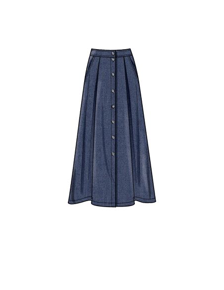 Patron Simplicity 9267.H5 - Jupe évasée, boutonnage devant