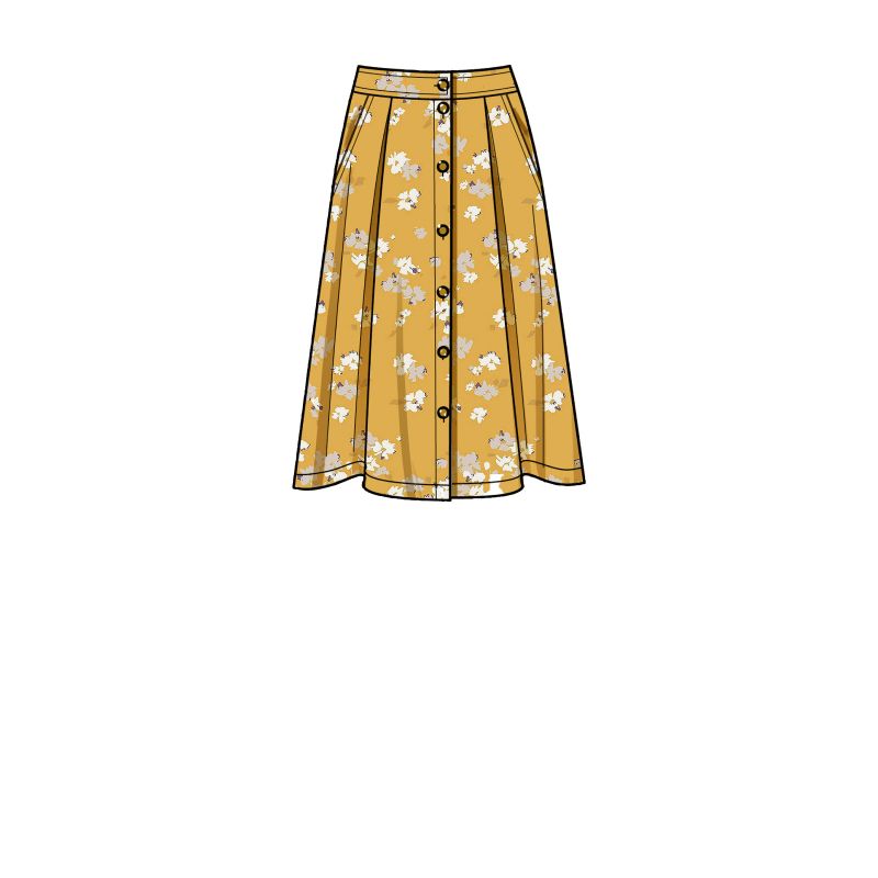 Patron Simplicity 9267.H5 - Jupe évasée, boutonnage devant