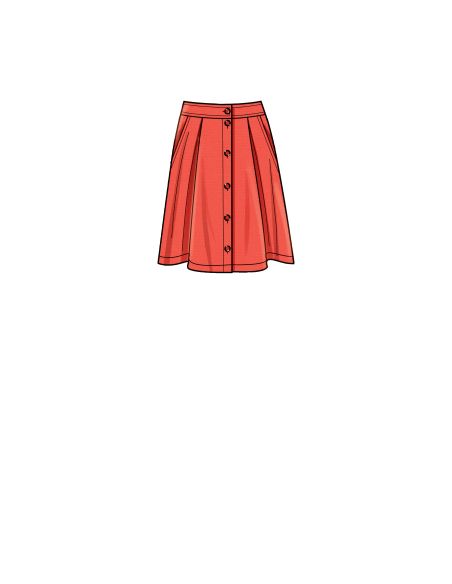 Patron Simplicity 9267.H5 - Jupe évasée, boutonnage devant
