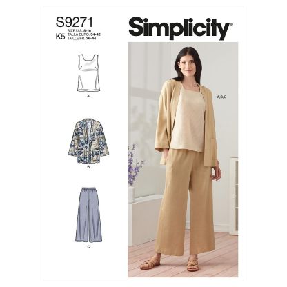 Patron Simplicity 9271.K5 - Ensemble Top, Veste et Pantalon