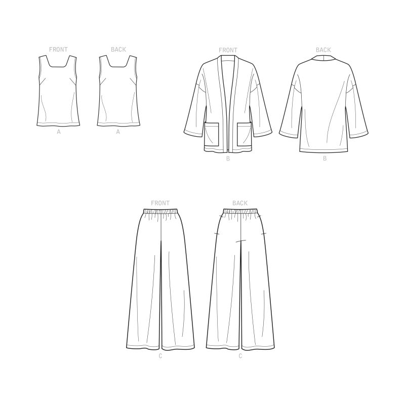 Patron Simplicity 9271.K5 - Ensemble Top, Veste et Pantalon