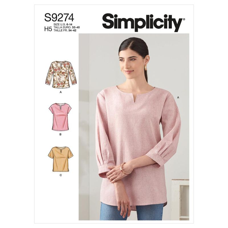 Patron Simplicity 9274.H5 -Top encolure arrondie et V