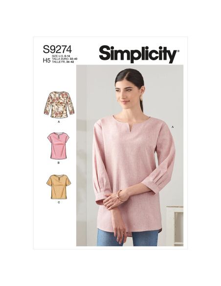 Patron Simplicity 9274.H5 -Top encolure arrondie et V