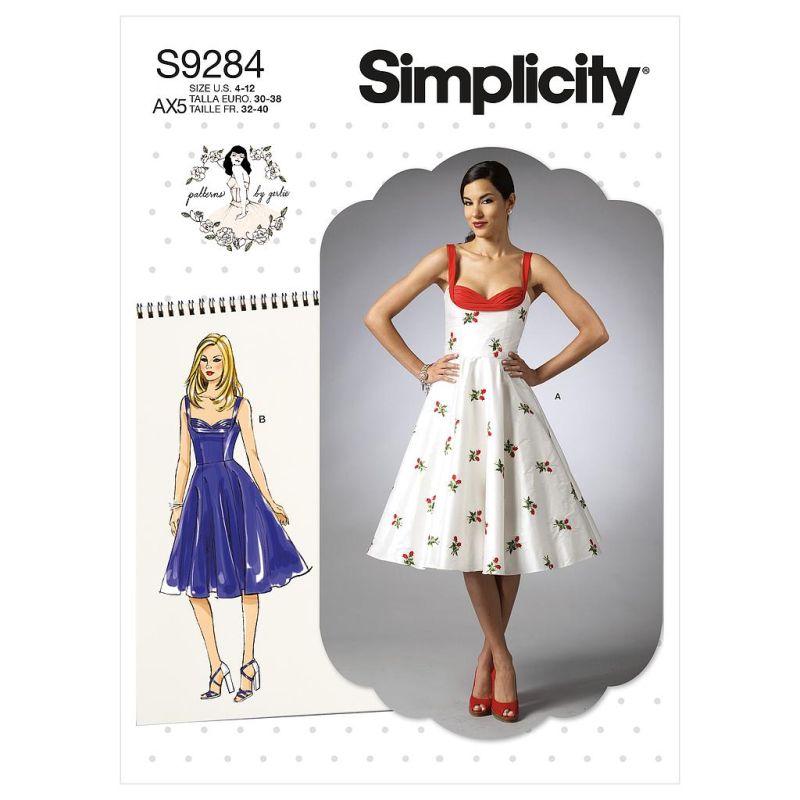 Patron Simplicity 9284.AX5 - Robe Femme avec haut ajusté et décolleté cœur