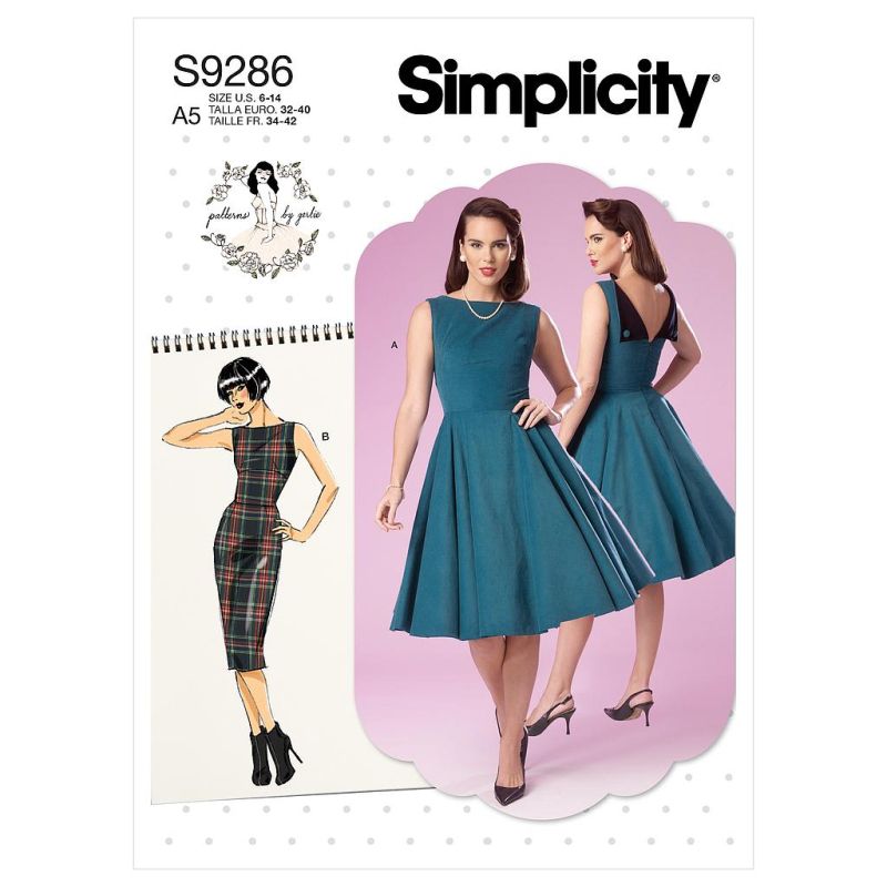 Patron Simplicity 9286.A5 - Robe Femme avec haut ajusté et décolleté plié dans le dos