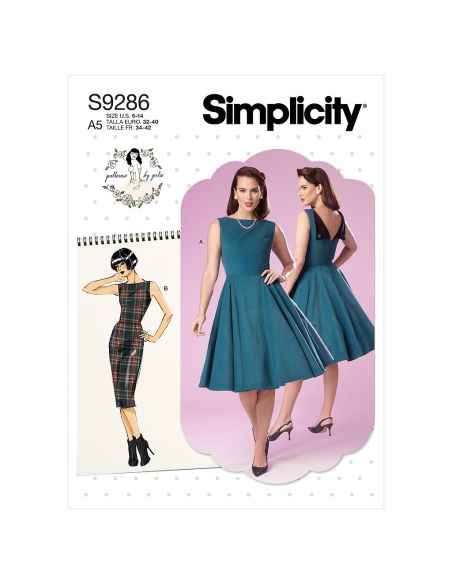Patron Simplicity 9286.A5 - Robe Femme avec haut ajusté et décolleté plié dans le dos