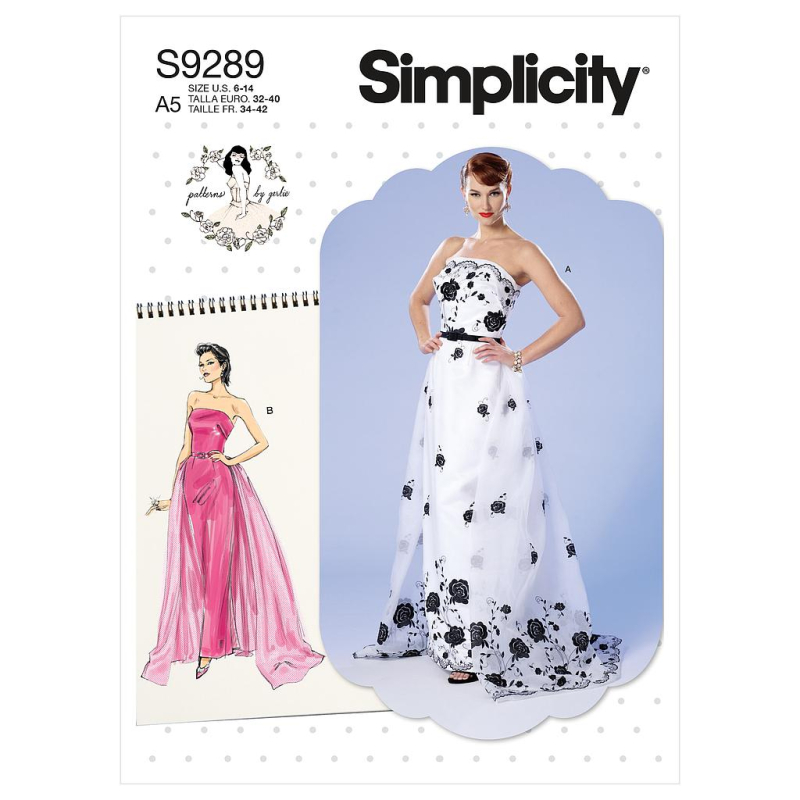 Patron Simplicity 9289.E5 - Robe bustier avec jupe détachable et ceinture