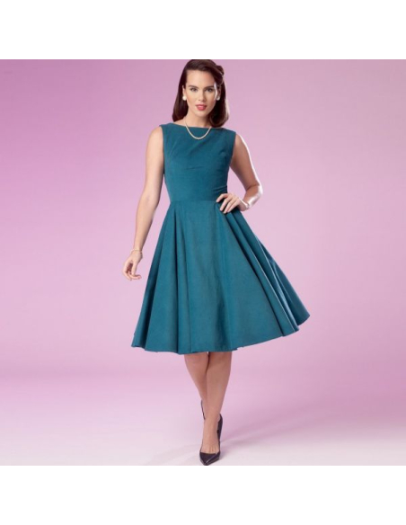 Patron Simplicity 9286.E5 - Robe Femme avec haut ajusté et décolleté plié dans le dos