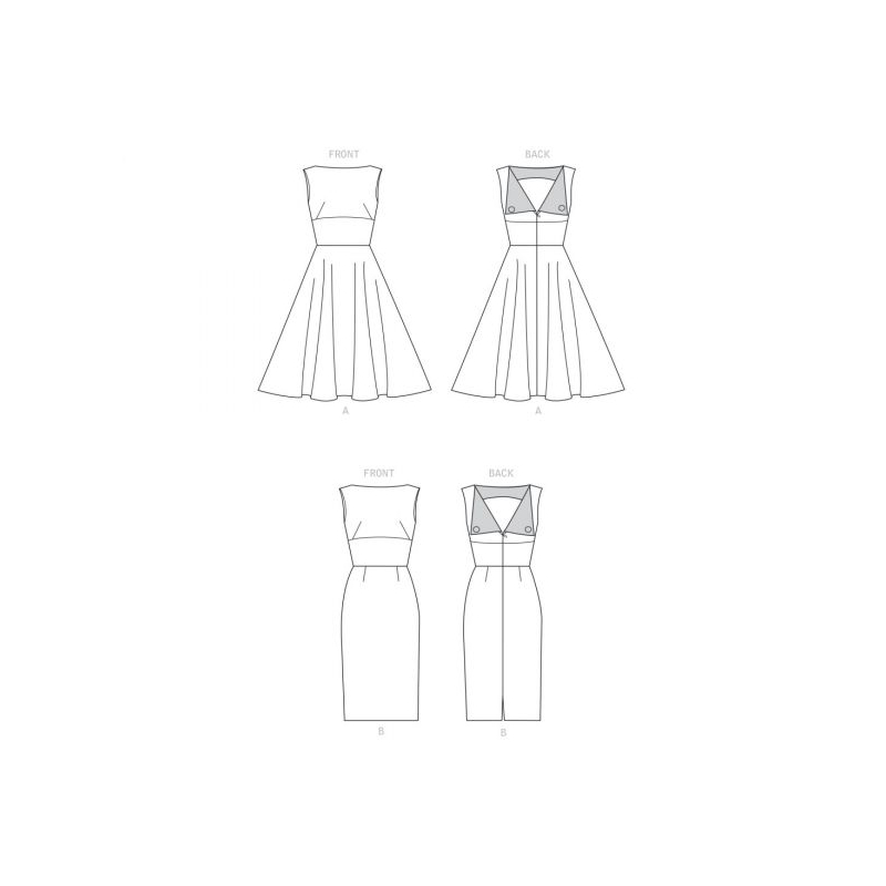 Patron Simplicity 9286.E5 - Robe Femme avec haut ajusté et décolleté plié dans le dos