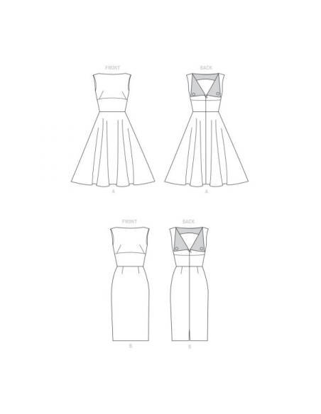 Patron Simplicity 9286.E5 - Robe Femme avec haut ajusté et décolleté plié dans le dos