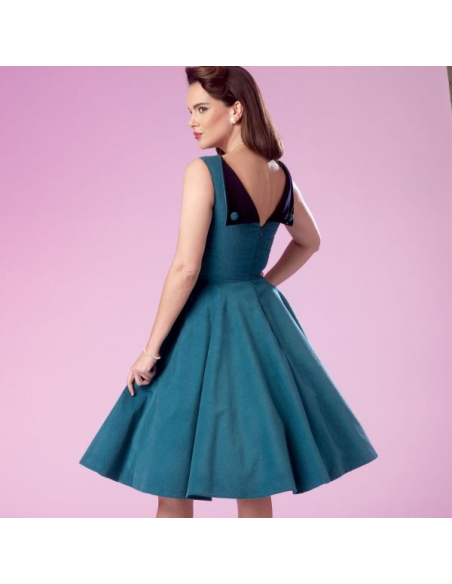 Patron Simplicity 9286.A5 - Robe Femme avec haut ajusté et décolleté plié dans le dos