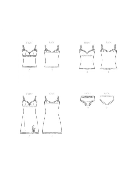 Patron Simplicity 9285.E5 - Ensemble Nuisette, top et slip