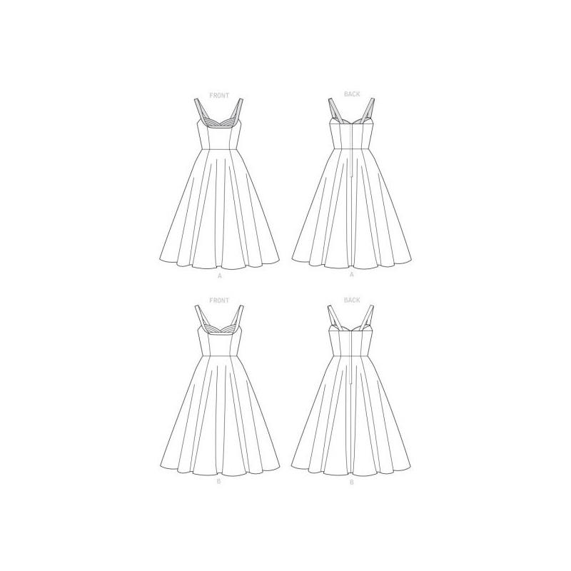 Patron Simplicity 9284.AX5 - Robe Femme avec haut ajusté et décolleté cœur