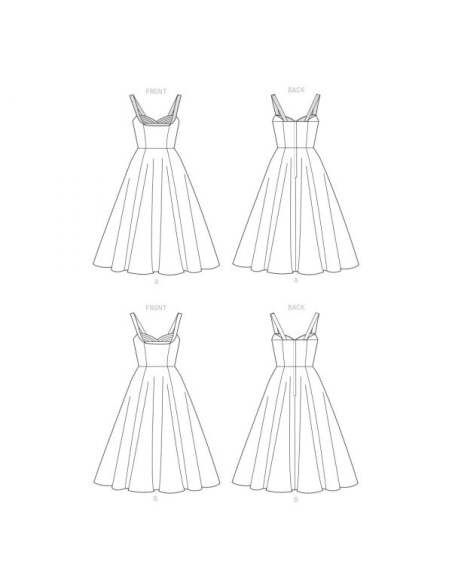 Patron Simplicity 9284.AX5 - Robe Femme avec haut ajusté et décolleté cœur