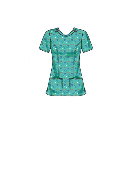Patron Simplicity 9276.U5 - Ensemble Infirmière avec Blouse et Pantalon