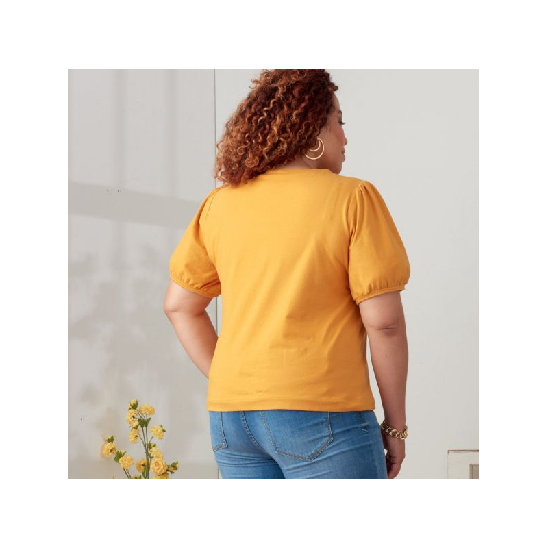 Patron Simplicity 9273.A - Top en maille, encolure arrondie avec variations de manches