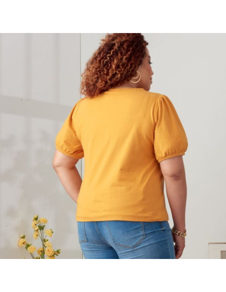 Patron Simplicity 9273.A - Top en maille, encolure arrondie avec variations de manches