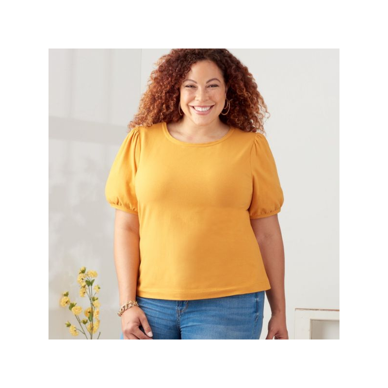 Patron Simplicity 9273.A - Top en maille, encolure arrondie avec variations de manches