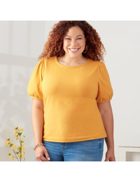 Patron Simplicity 9273.A - Top en maille, encolure arrondie avec variations de manches