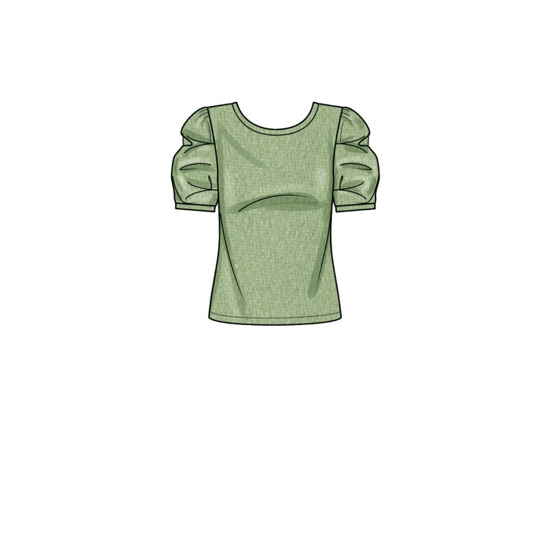 Patron Simplicity 9273.A - Top en maille, encolure arrondie avec variations de manches